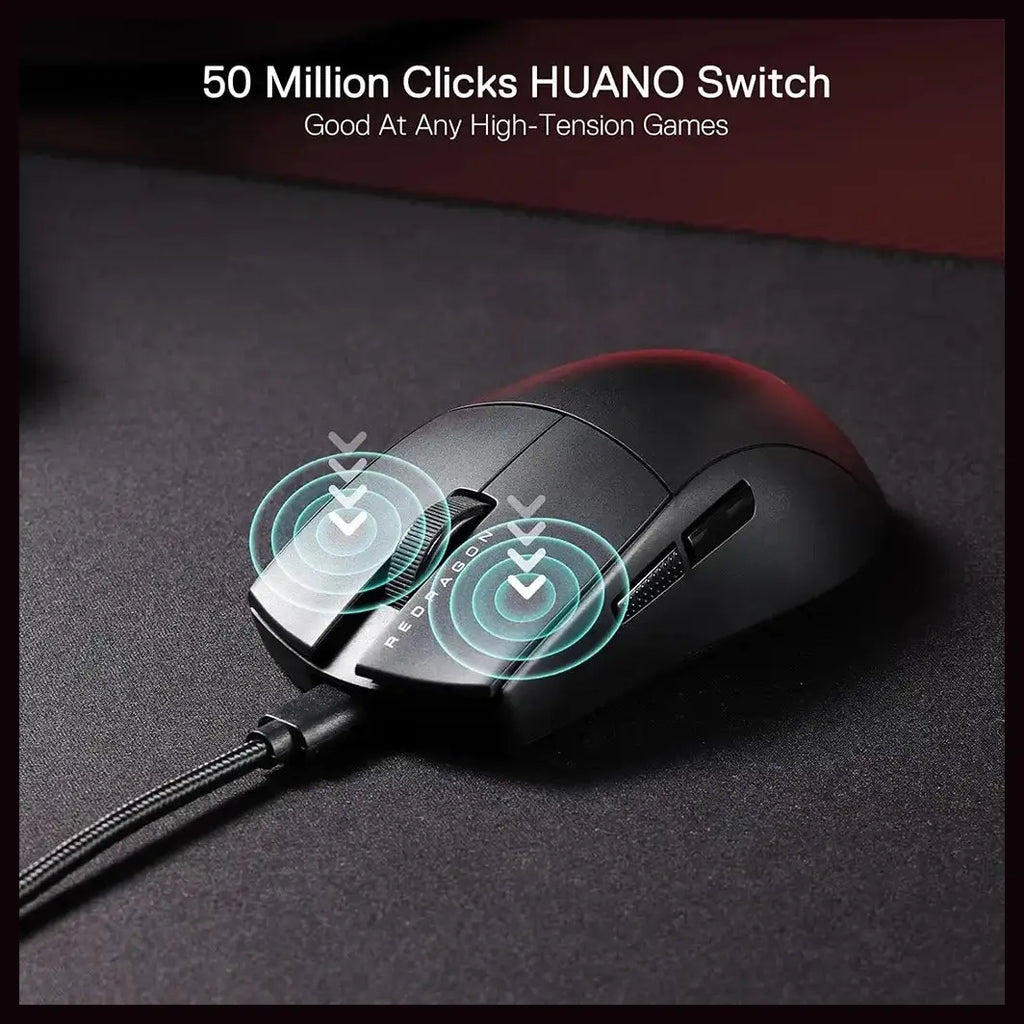 Redragon M996 K1NG Wired Gaming Mouse, 8000Hz, 26000 DPI, 5 Programmable Buttons, Dynamic RGB Lighting