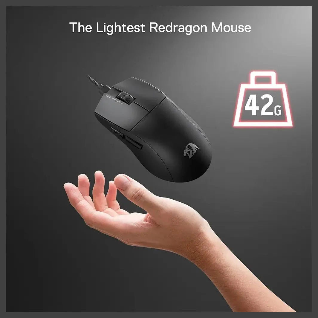 Redragon M996 K1NG Wired Gaming Mouse, 8000Hz, 26000 DPI, 5 Programmable Buttons, Dynamic RGB Lighting