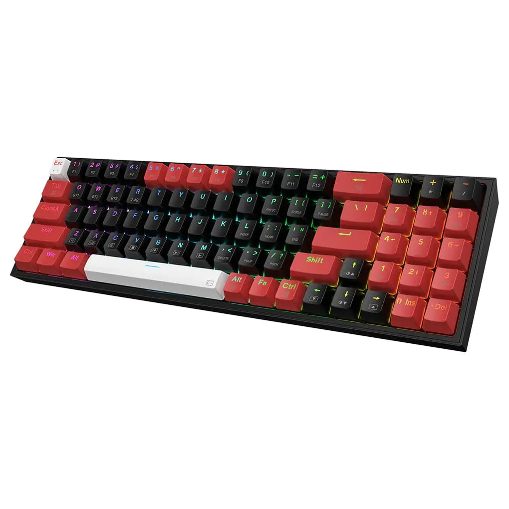 Redragon Pollux Pro K628 RGB Mechanical Keyboard 75% Tri-Mode Wireless USB-C BT 3.0/5.0 2.4GHz Linear Red Switches Hot-Swappable