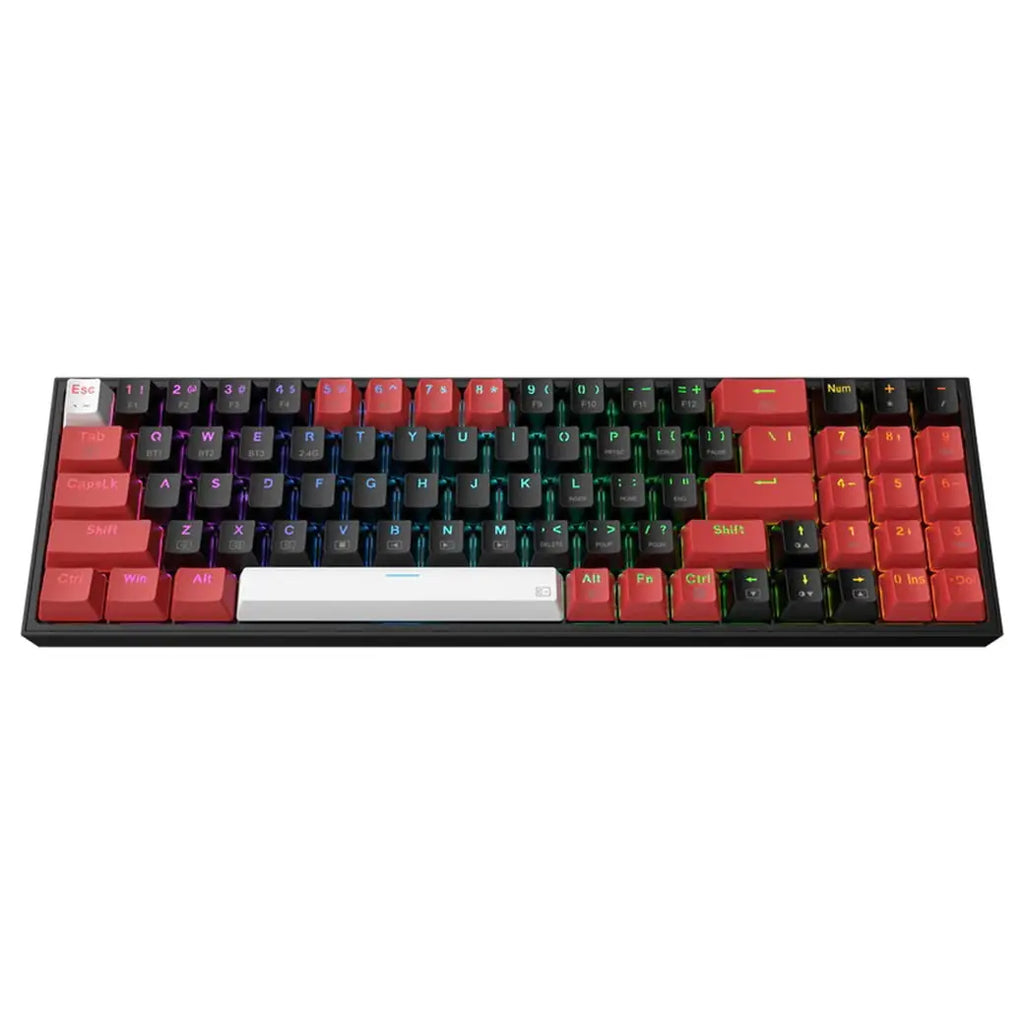 Redragon Pollux Pro K628 RGB Mechanical Keyboard 75% Tri-Mode Wireless USB-C BT 3.0/5.0 2.4GHz Linear Red Switches Hot-Swappable