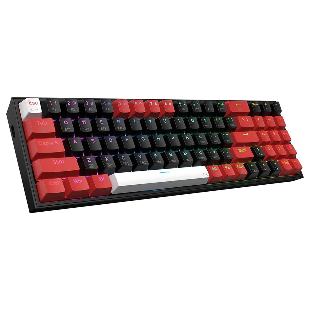 Redragon Pollux Pro K628 RGB Mechanical Keyboard 75% Tri-Mode Wireless USB-C BT 3.0/5.0 2.4GHz Linear Red Switches Hot-Swappable