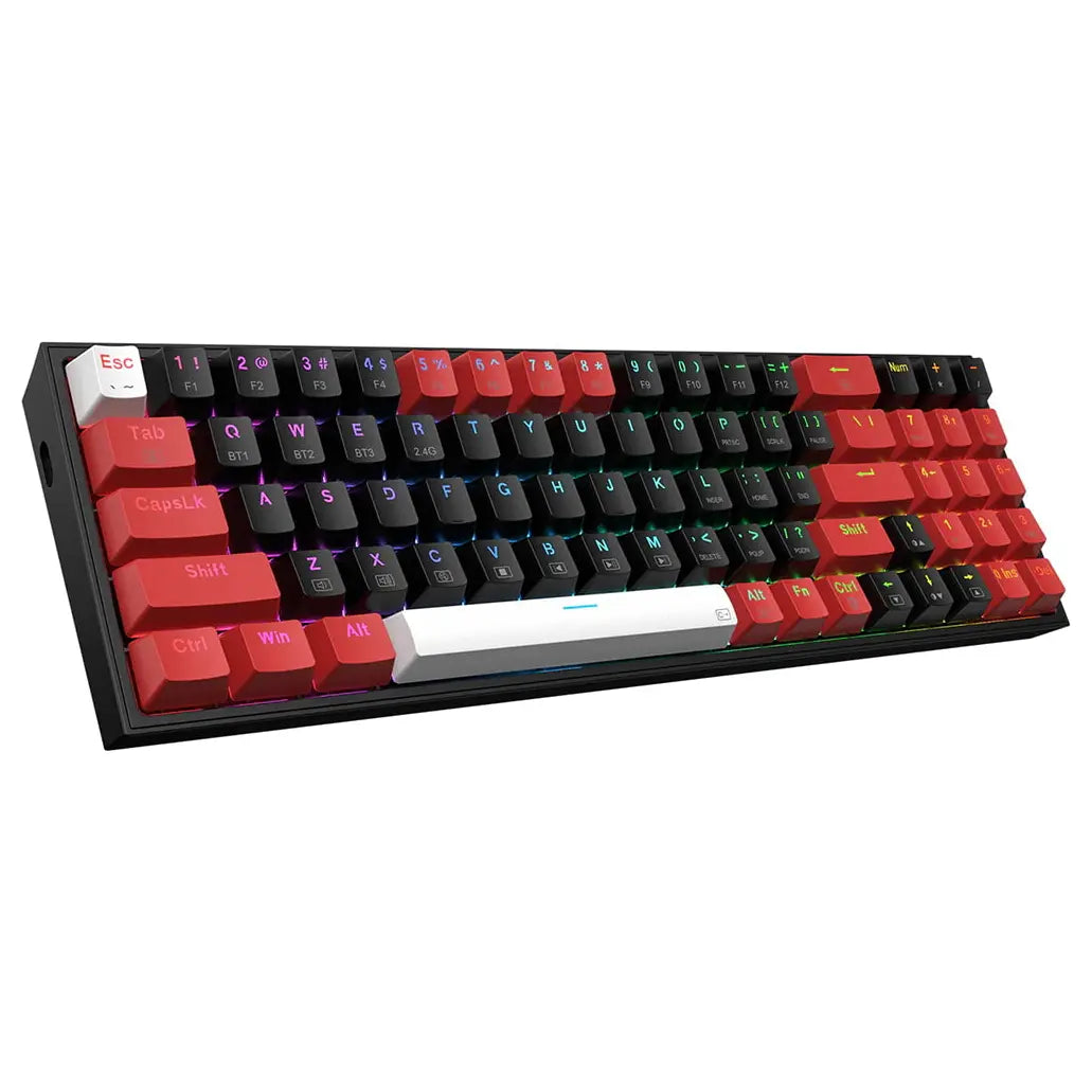 Redragon Pollux Pro K628 RGB Mechanical Keyboard 75% Tri-Mode Wireless USB-C BT 3.0/5.0 2.4GHz Linear Red Switches Hot-Swappable