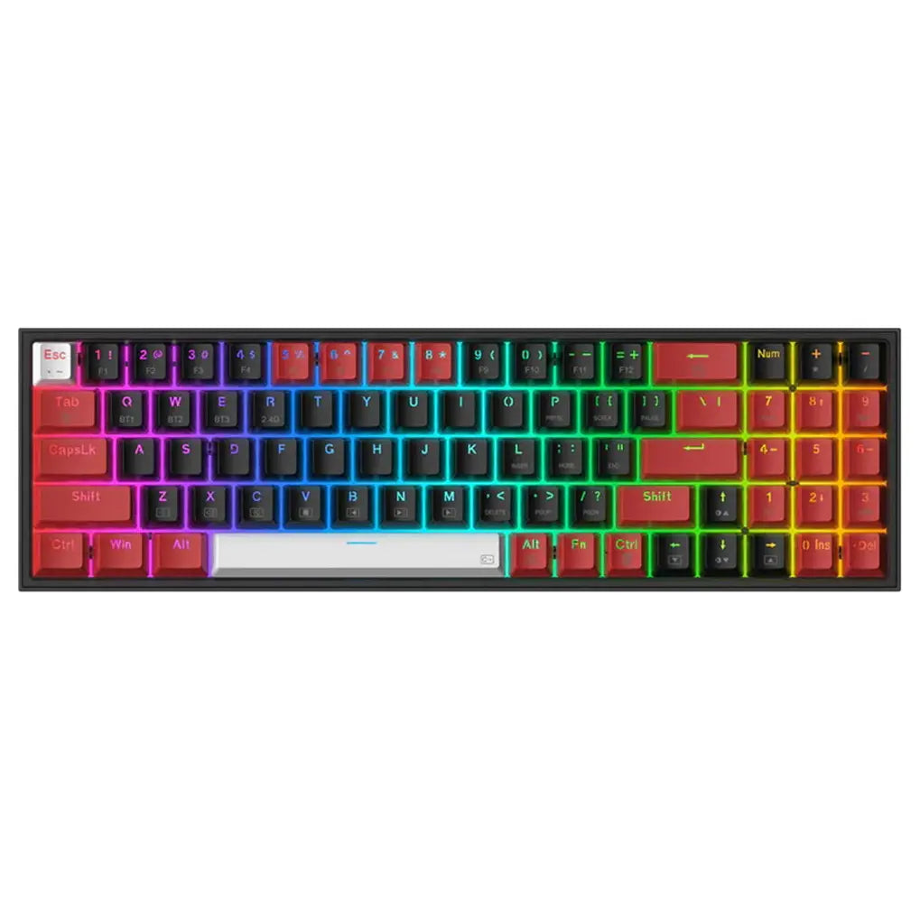 Redragon Pollux Pro K628 RGB Mechanical Keyboard 75% Tri-Mode Wireless USB-C BT 3.0/5.0 2.4GHz Linear Red Switches Hot-Swappable