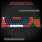 Redragon Pollux Pro K628 RGB Mechanical Keyboard 75% Tri-Mode Wireless USB-C BT 3.0/5.0 2.4GHz Linear Red Switches Hot-Swappable