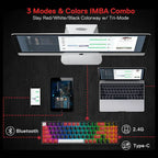 Redragon Pollux Pro K628 RGB Mechanical Keyboard 75% Tri-Mode Wireless USB-C BT 3.0/5.0 2.4GHz Linear Red Switches Hot-Swappable