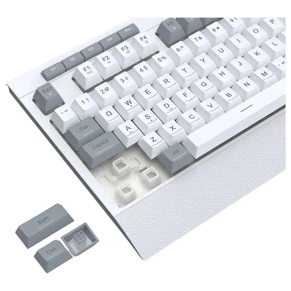 Redragon K525 Shiva Lite WG Membrane Gaming Keyboard, Type-C Wired, Full RGB, 4 Macro Keys, White