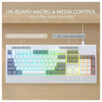 Redragon K525 Shiva Lite WG Membrane Gaming Keyboard, Type-C Wired, Full RGB, 4 Macro Keys, White