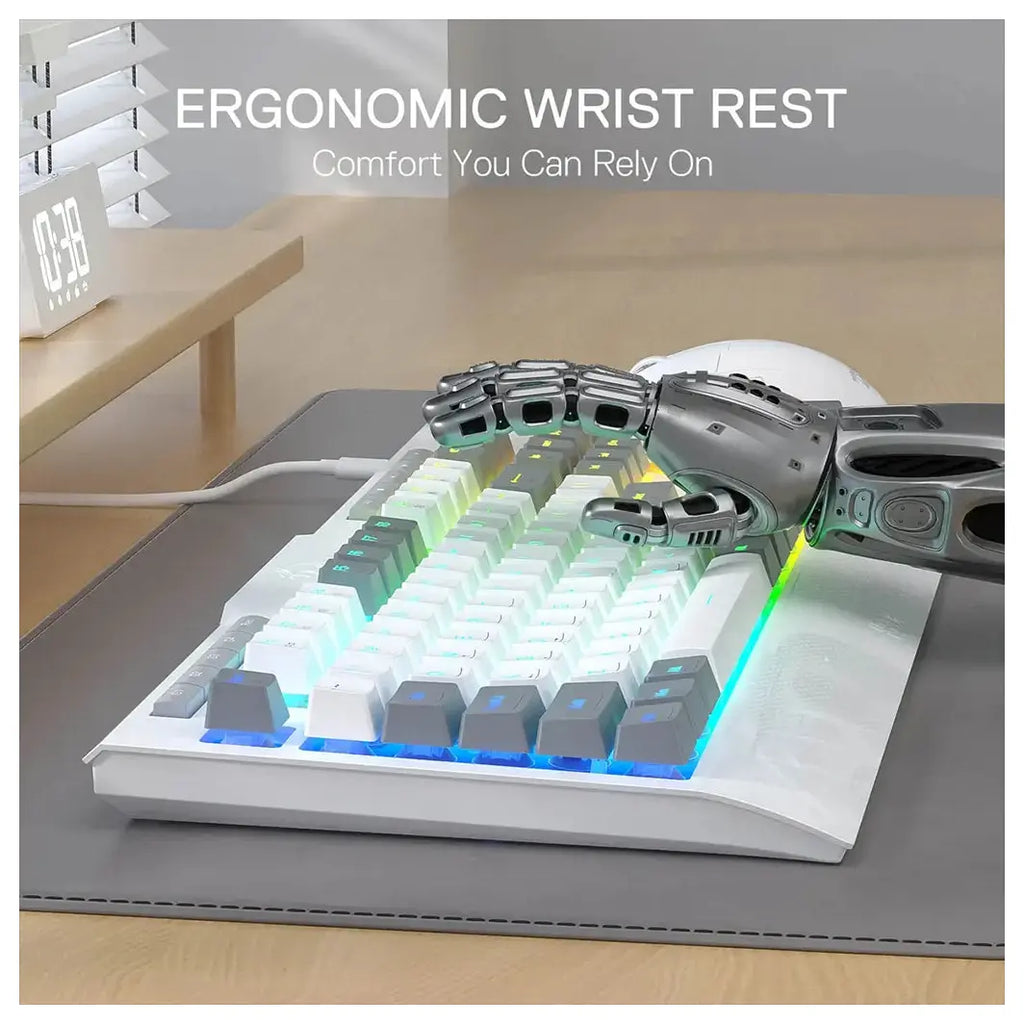 Redragon K525 Shiva Lite WG Membrane Gaming Keyboard, Type-C Wired, Full RGB, 4 Macro Keys, White