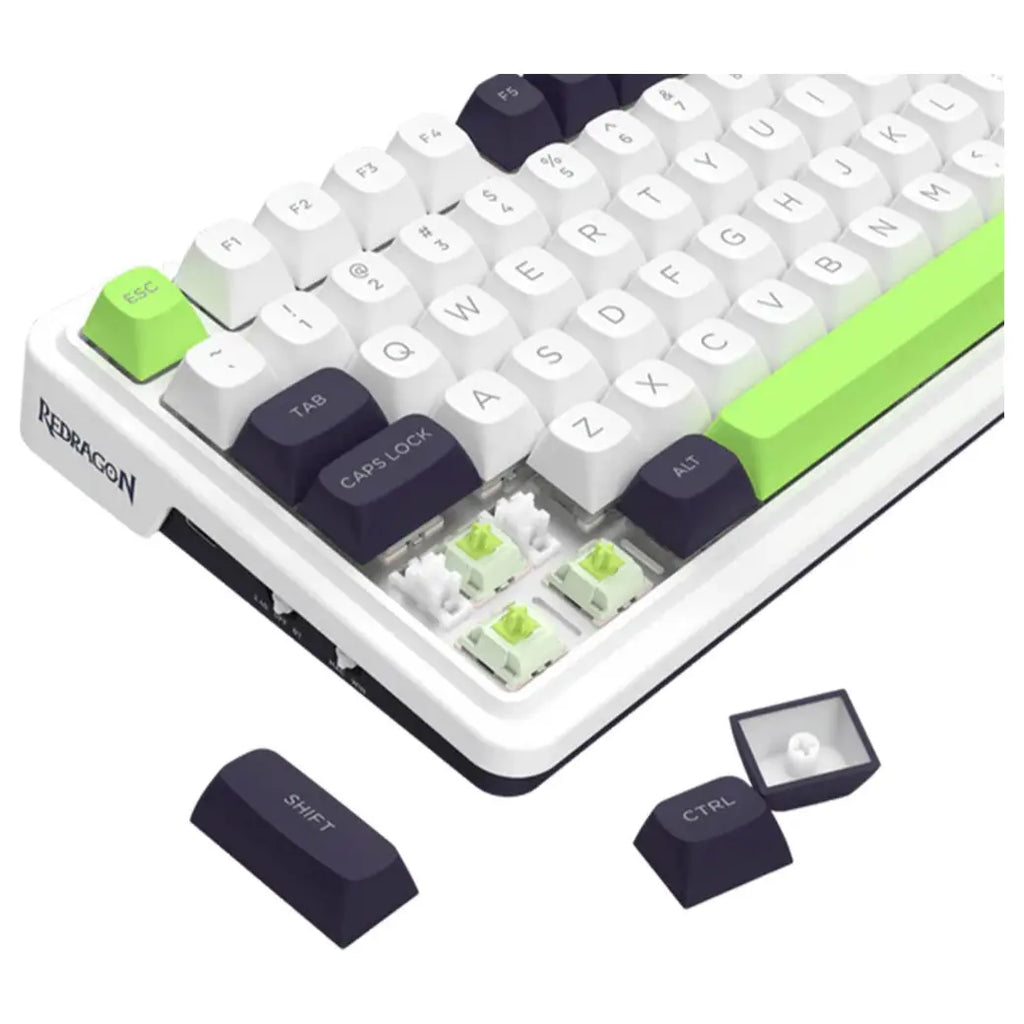 Redragon EISA K686 PRO WBG Mechanical Keyboard, 3-Mode USB-C BT3.0/5.0 2.4GHz, 98 Keys, Mint Mambo Switch, RGB