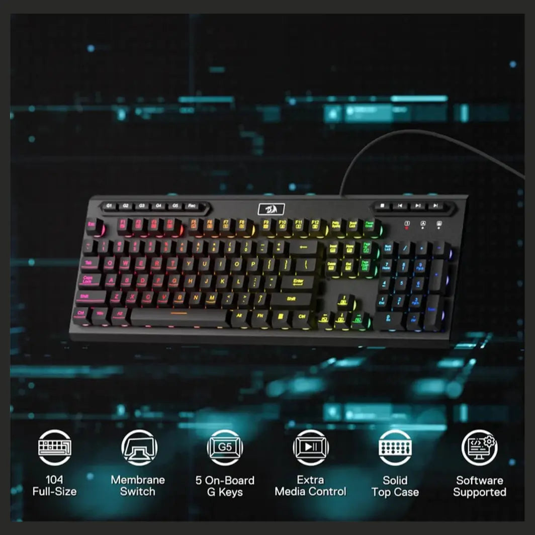 Redragon ADITYA K513 Membrance RGB 5 Macro Keys Keyboard