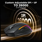 Redragon M816 PRO Deicide Gaming Mouse, Tri-Mode Wireless, 26K DPI, RGB Backlit