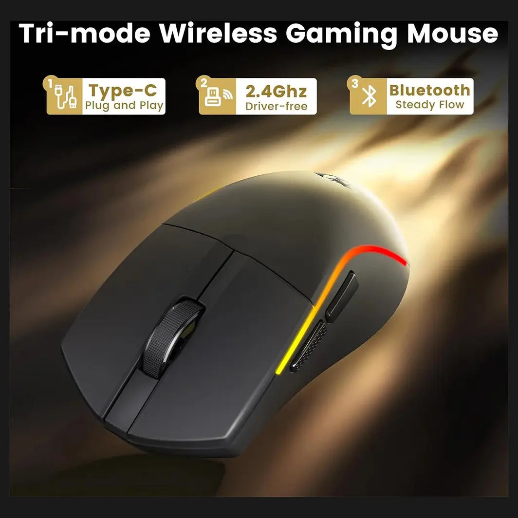 Redragon M816 PRO Deicide Gaming Mouse, Tri-Mode Wireless, 26K DPI, RGB Backlit