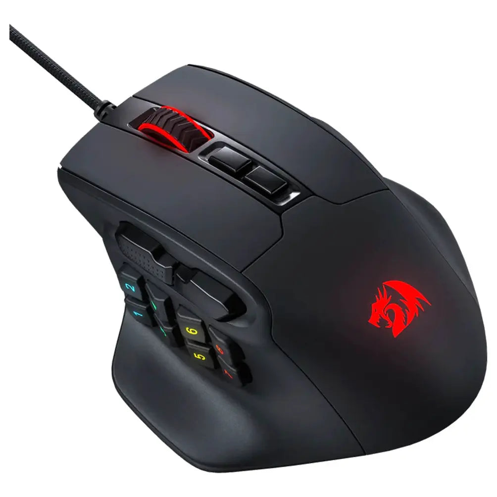 Redragon M811 Aatrox MMO RGB Wired Gaming Mouse 12400 DPI 15 Programmable Buttons Black