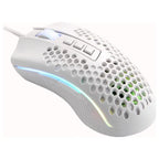 Redragon M808W Storm RGB Honeycomb Ultralight Gaming Mouse, 12400 DPI, 7 Programmable Buttons, White