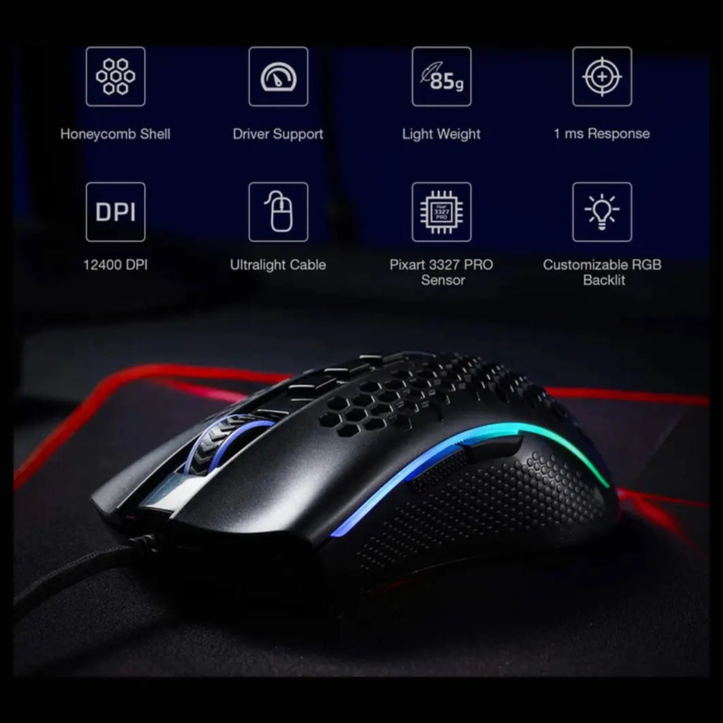 Redragon STORM M808-RGB Gaming Mouse 12400 DPI 7 Programmable Buttons 85g Black