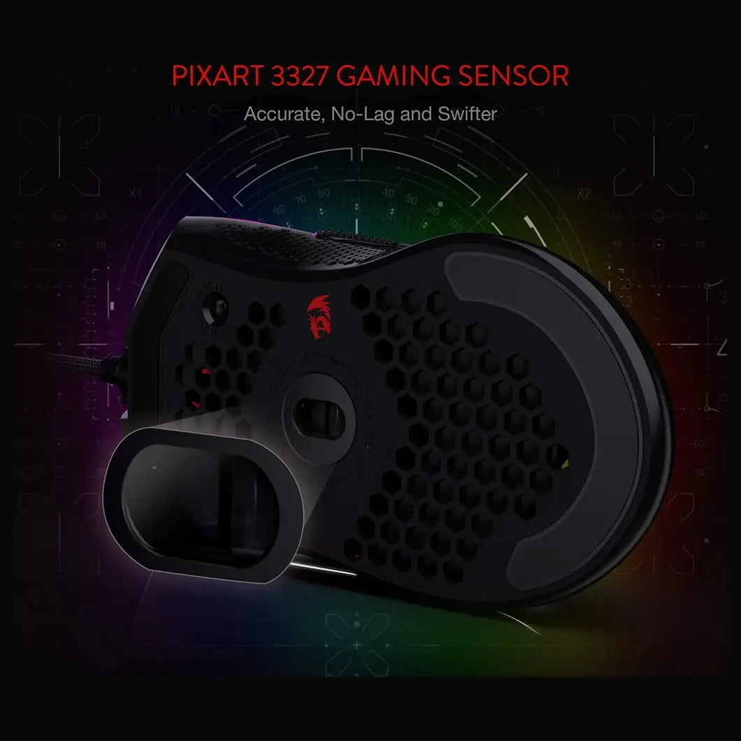 Redragon STORM M808-RGB Gaming Mouse 12400 DPI 7 Programmable Buttons 85g Black