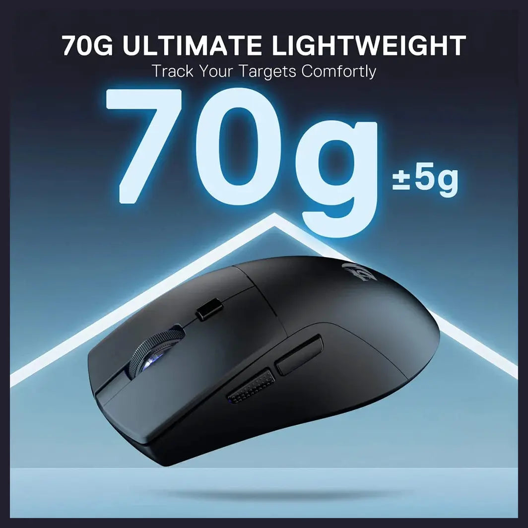 Redragon Azzmach Lite M618 Wireless Gaming Mouse 10K DPI 1K Polling Rate 70g Black