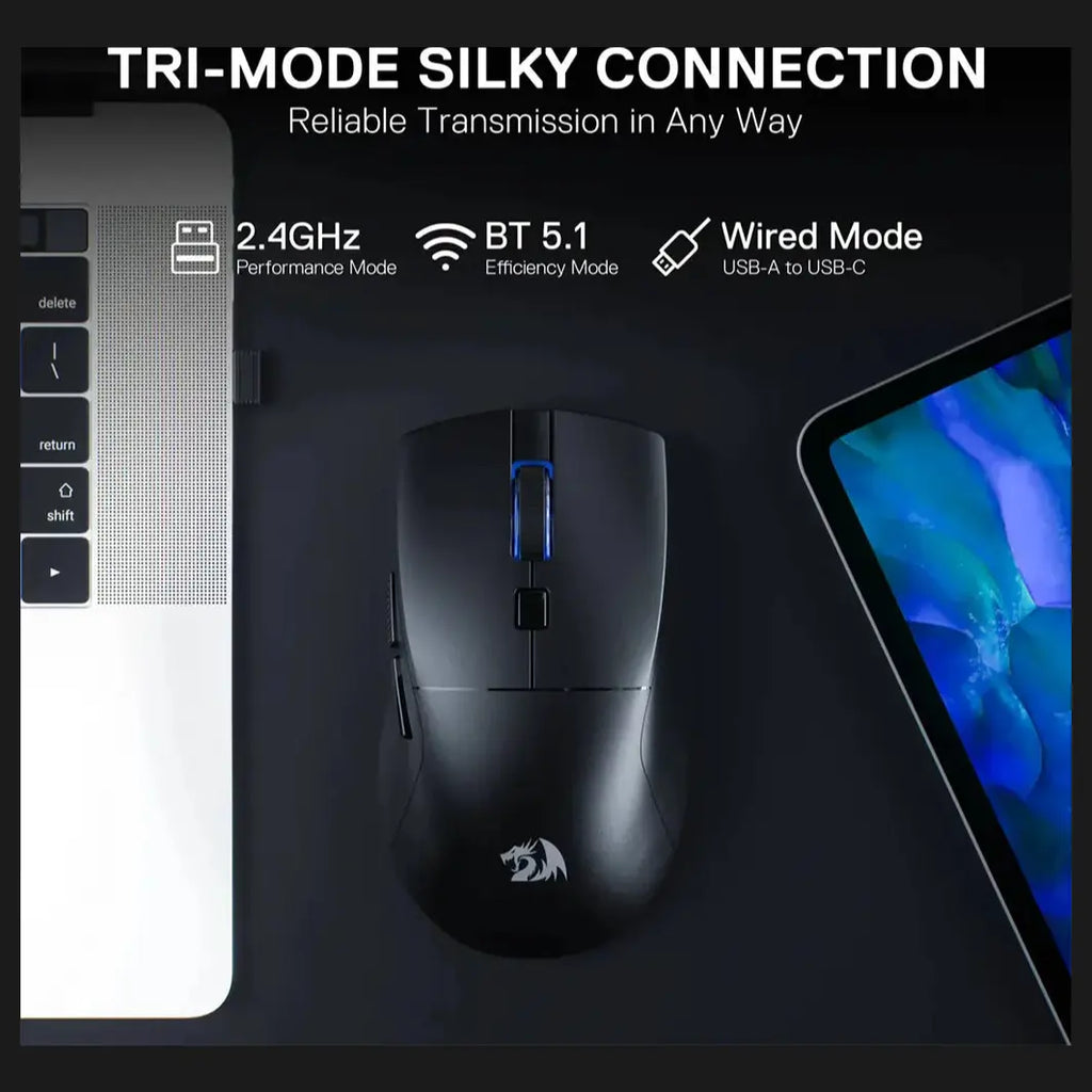 Redragon Azzmach Lite M618 Wireless Gaming Mouse 10K DPI 1K Polling Rate 70g Black