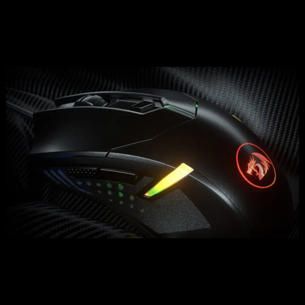 Redragon Centrophorus 2 M601 Wired Gaming Mouse, 7200 DPI, RGB, Black