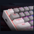 Redragon K616-RGB Fizz Pro Mechanical Keyboard, Tri-Mode USB-C Bluetooth 5.0 2.4GHz, Red Switches, Grey and White