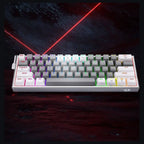 Redragon K616-RGB Fizz Pro Mechanical Keyboard, Tri-Mode USB-C Bluetooth 5.0 2.4GHz, Red Switches, Grey and White