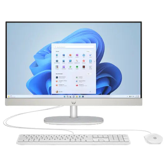 HP 23.8 Inch All-in-One 24-CR0229D PC, Intel Core i5-1334U, 8GB DDR4, 512GB PCIe NVMe M.2 SSD, 23.8 Inch FHD Touch IPS, Shell White