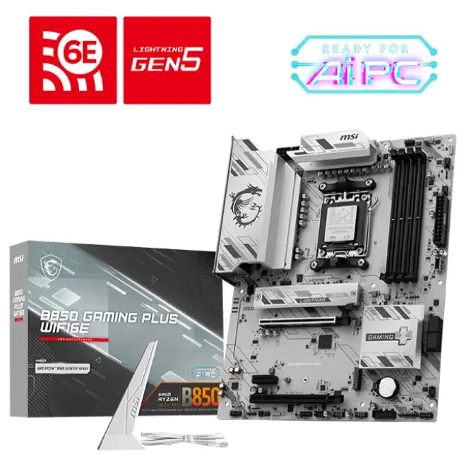 MSI B850 Gaming Plus Wifi6E Motherboard ATX Supports AMD Ryzen 9000/8000/7000 Processors AM5 DDR5 8200+MT/s PCIe 5.0 x16 M.2 Gen5 Wi-Fi 6E 5G LAN