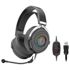 Bloody G535 Virtual 7.1 Surround Sound Gaming Headset, 50mm HD Driver, RGB Light, Detachable Mic Black and Silver