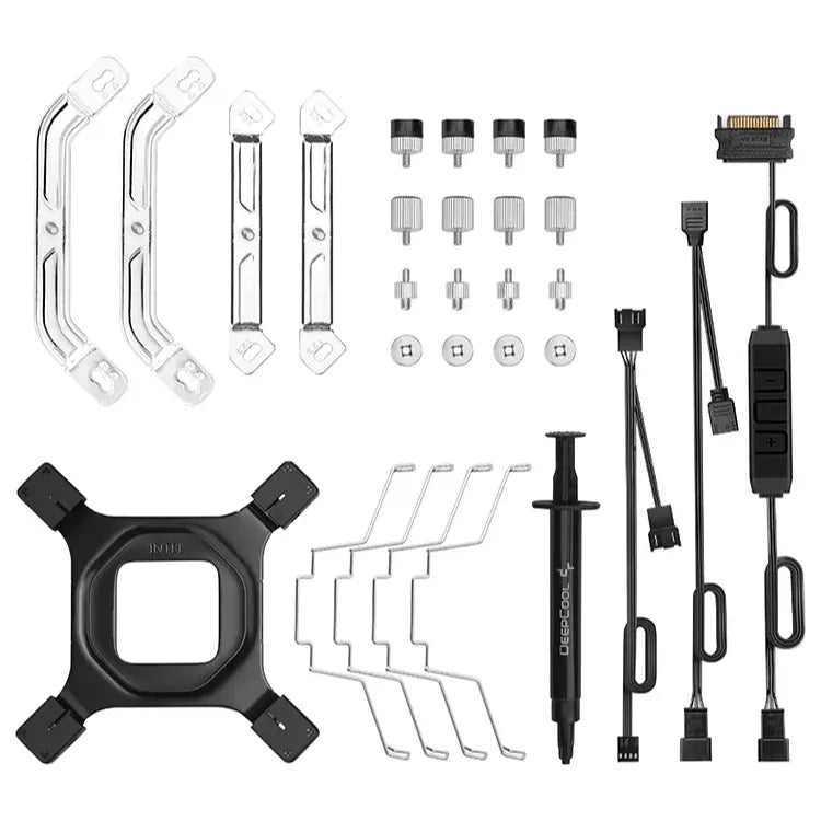 DeepCool AS500 PLUS WH CPU Cooler, Dual 140mm PWM Fans, All White, R-AS500-WHNLMP-G