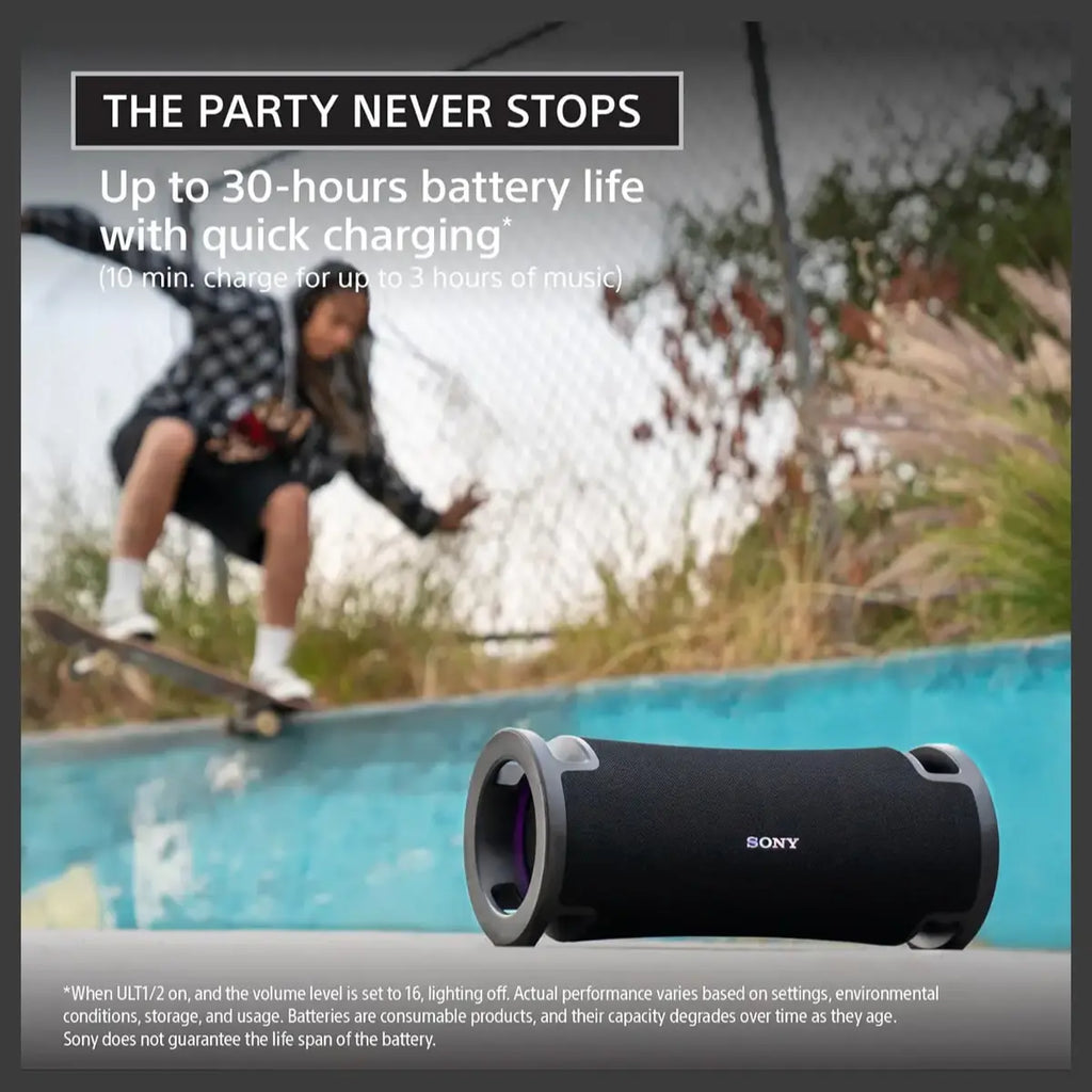 Sony ULT FIELD 7 Wireless Portable Speaker, Bluetooth, IP67 Waterproof, 30h Battery, Karaoke, Black