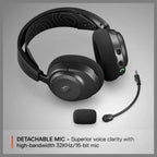 SteelSeries Arctis Nova 3P Wireless PlayStation Gaming Headset, 2.4GHz and Bluetooth, 40Hr Battery, Detachable Mic, Black
