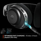 SteelSeries Arctis Nova 3P Wireless PlayStation Gaming Headset, 2.4GHz and Bluetooth, 40Hr Battery, Detachable Mic, Black