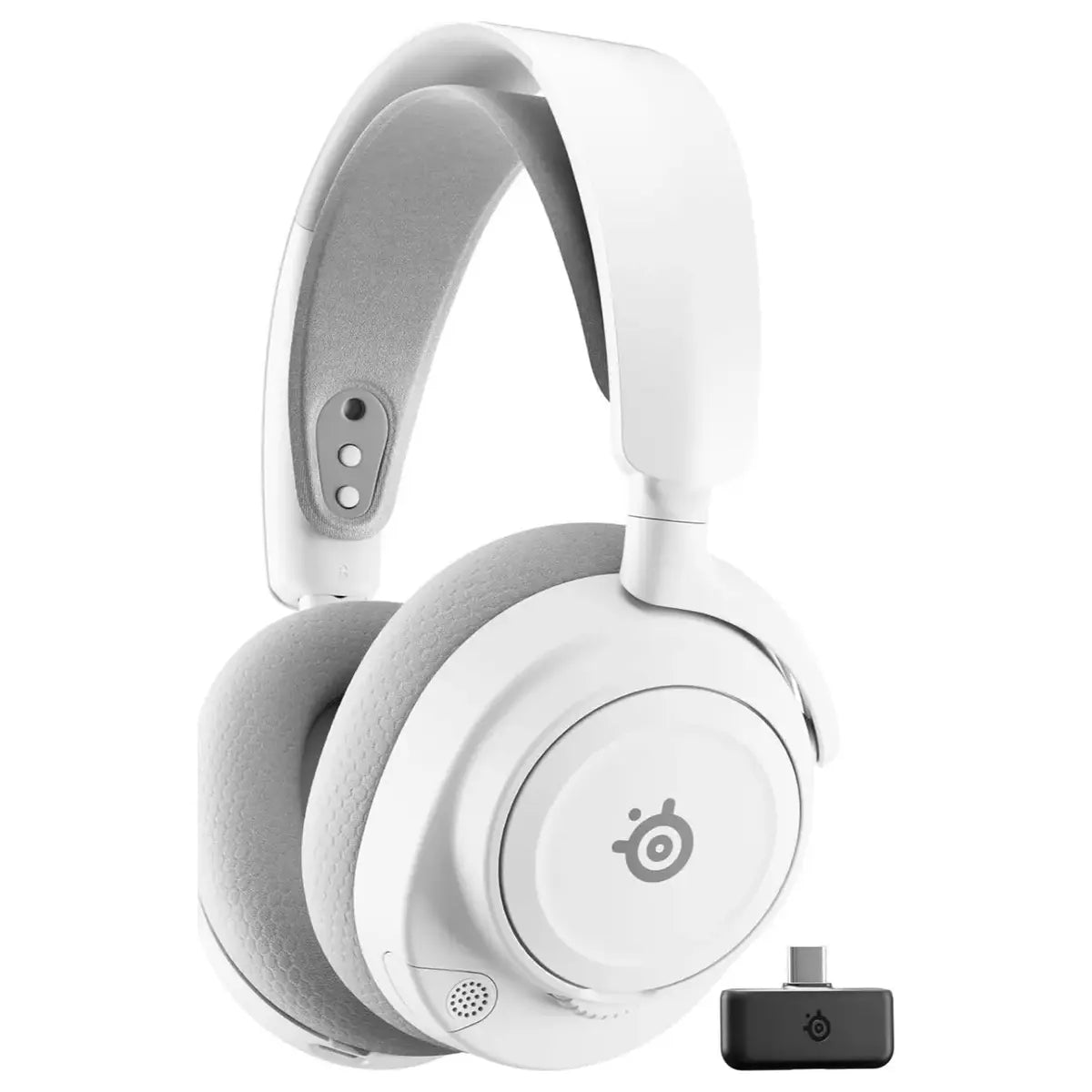 SteelSeries Arctis Nova 7 Wireless Gen 2 Gaming Headset, 2.4GHz Plus Bluetooth, 50H Plus Battery, USB-C Dongle, White