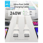 Anker USB-C to USB-C Cable 6ft 240W Charging Cable White