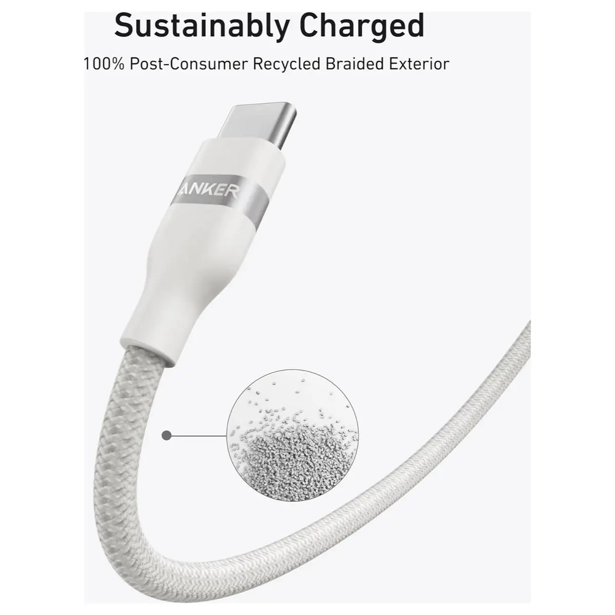 Anker USB-C to USB-C Cable 240W 3FT White