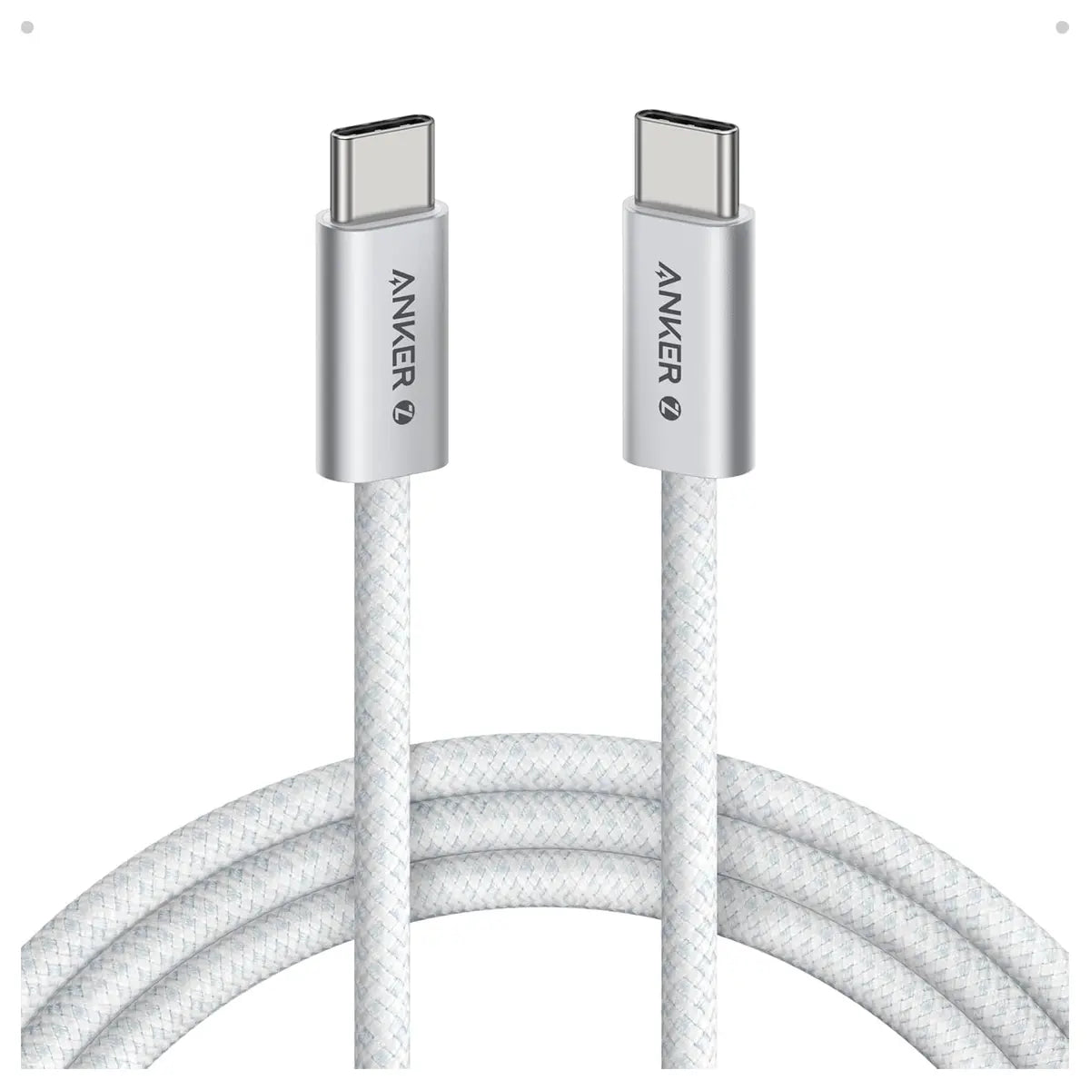 Anker Zolo USB-C to USB-C Charging Cable, 240W, 6ft, Braided, White