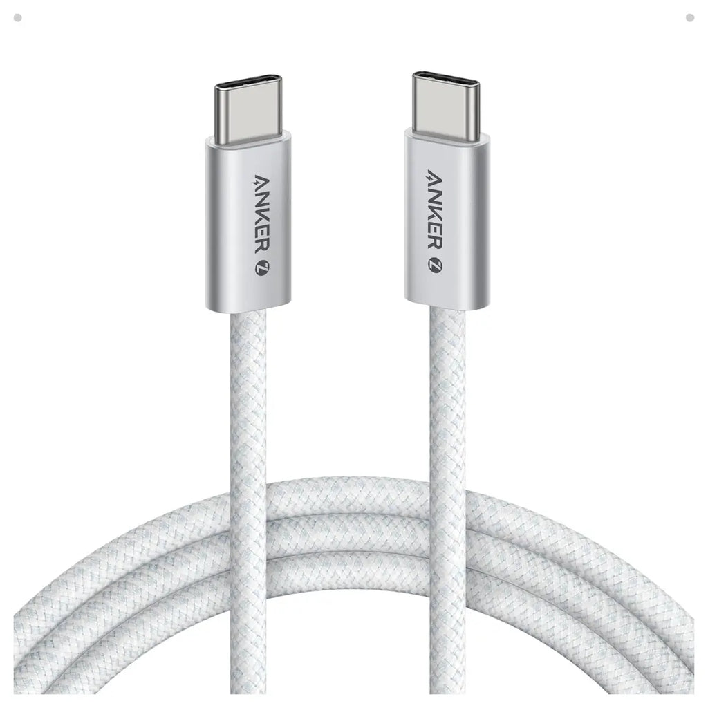 Anker Zolo USB-C to USB-C Charging Cable, 240W, 6ft, Braided, White