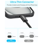 Anker Zolo USB-C to USB-C Charging Cable, 240W, 6ft, Braided, White