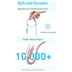 Anker Zolo USB-C to USB-C Charging Cable, 240W, 6ft, Braided, White