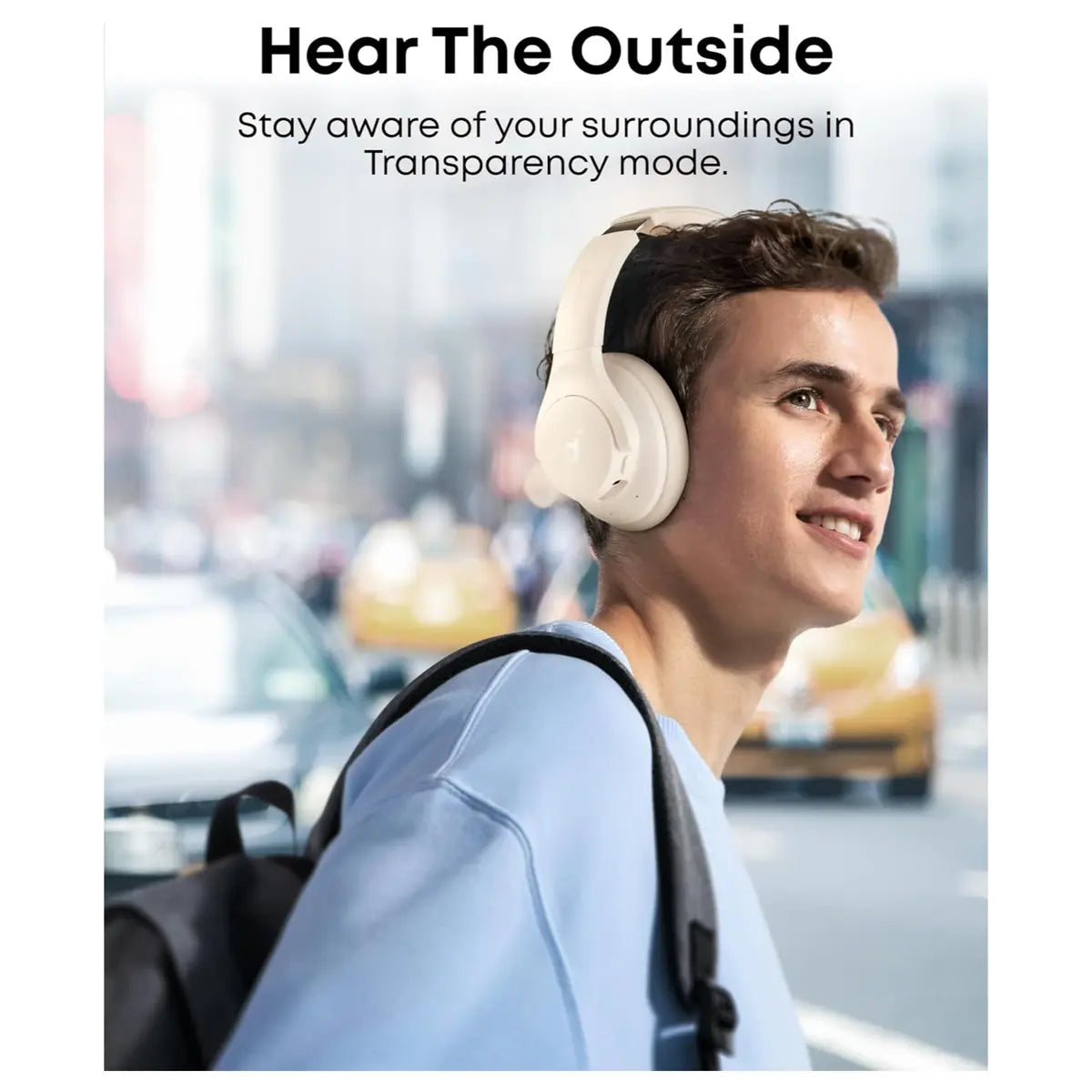 Anker Soundcore Q20i Hybrid Active Noise Cancelling Headphones Wireless Over-Ear Bluetooth, 40H ANC Playtime, Hi-Res Audio, White