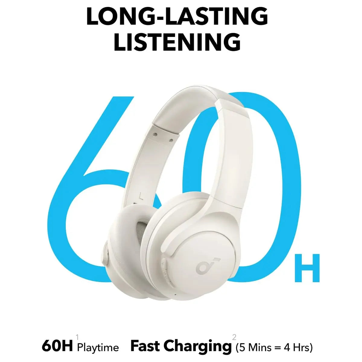 Anker Soundcore Q11i Wireless Over-Ear Bluetooth Headphones, Deep Bass, 60H Playtime, Hi-Res Audio, White