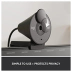 Logitech Brio 305 Webcam, Full HD 1080P, USB C, Privacy Shutter