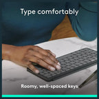 Logitech Keys-to-Go 2 Portable Bluetooth Tablet Keyboard with Built-in Cover, Wireless, Graphite