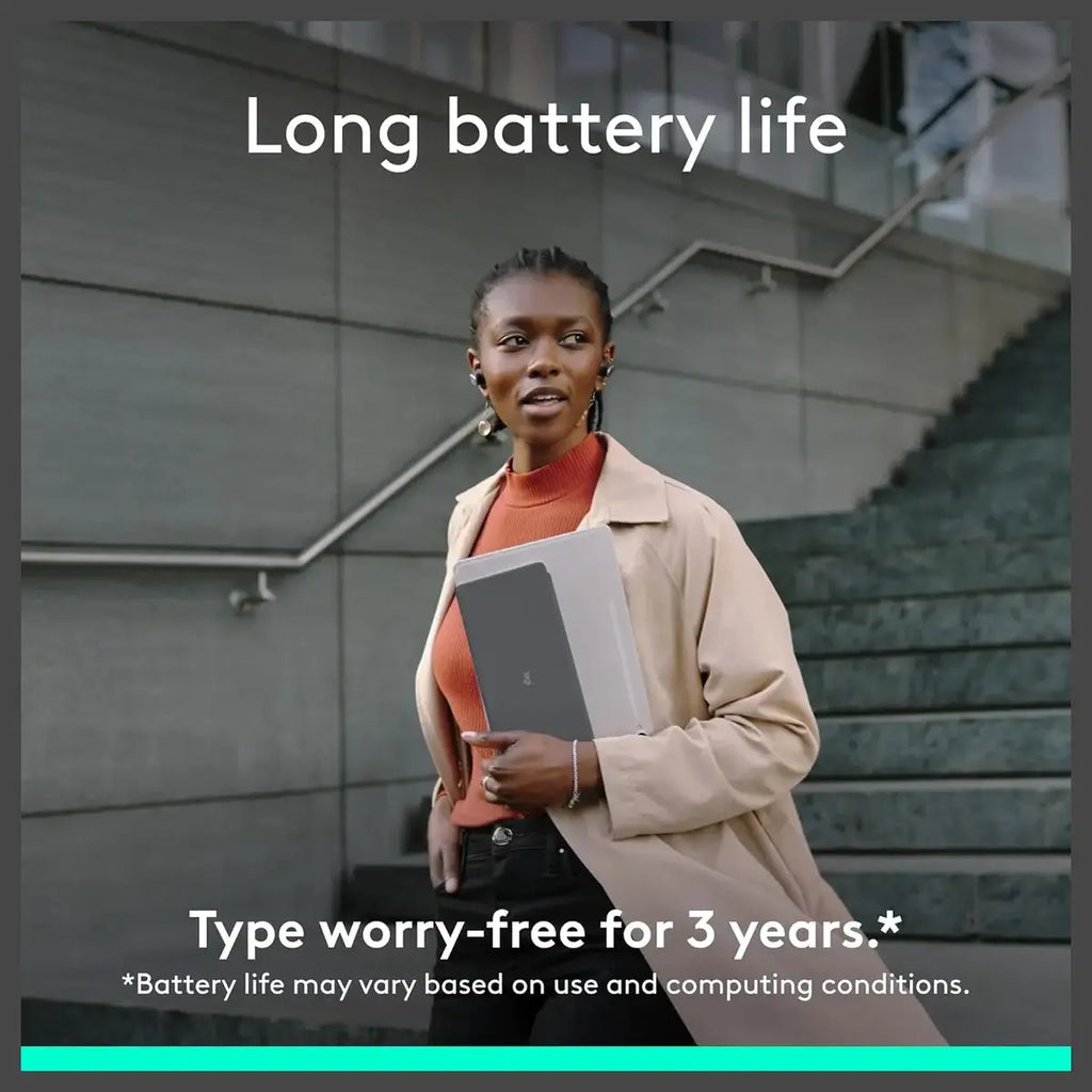 Logitech Keys-to-Go 2 Portable Bluetooth Tablet Keyboard with Built-in Cover, Wireless, Graphite