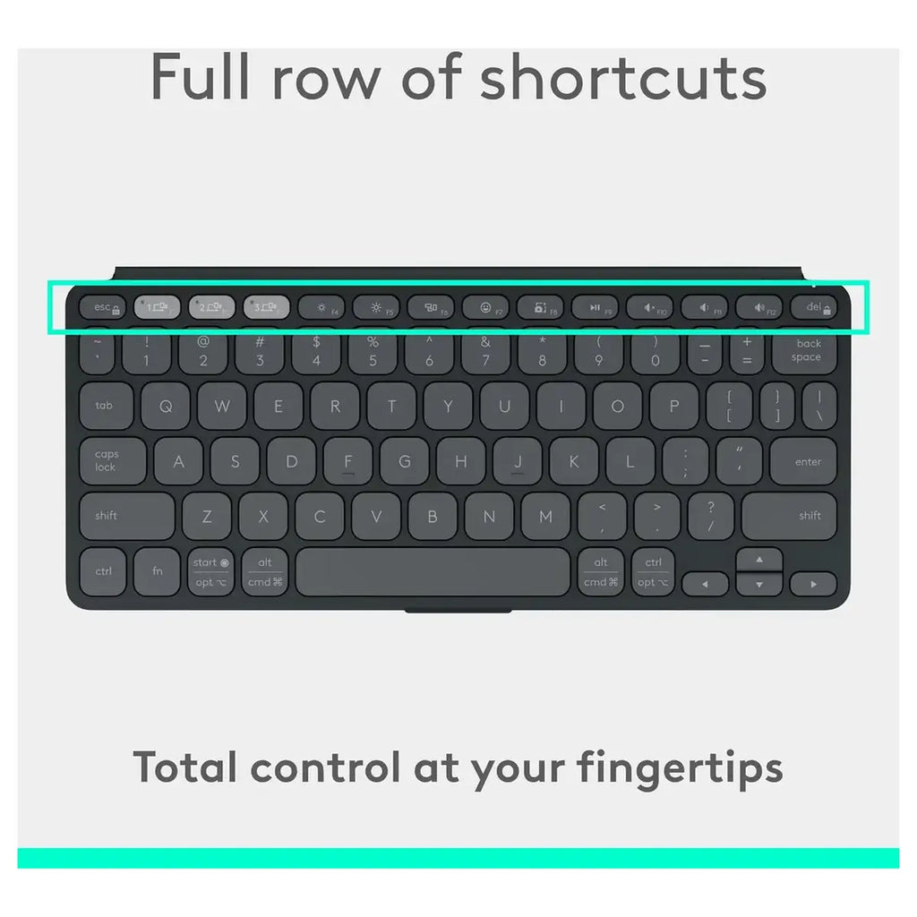 Logitech Keys-to-Go 2 Portable Bluetooth Tablet Keyboard with Built-in Cover, Wireless, Graphite