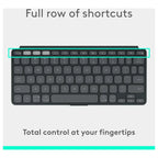 Logitech Keys-to-Go 2 Portable Bluetooth Tablet Keyboard with Built-in Cover, Wireless, Graphite