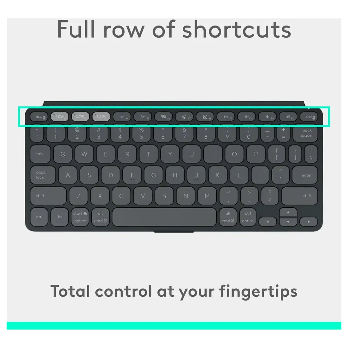 Logitech Keys-to-Go 2 Portable Bluetooth Tablet Keyboard with Built-in Cover, Wireless, Graphite