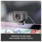 Logitech StreamCam Webcam, Full HD 1080P 60FPS, 78 Degree FOV, USB-C, Smart Auto-Focus, Full HD Vertical Video, Black 960-001281