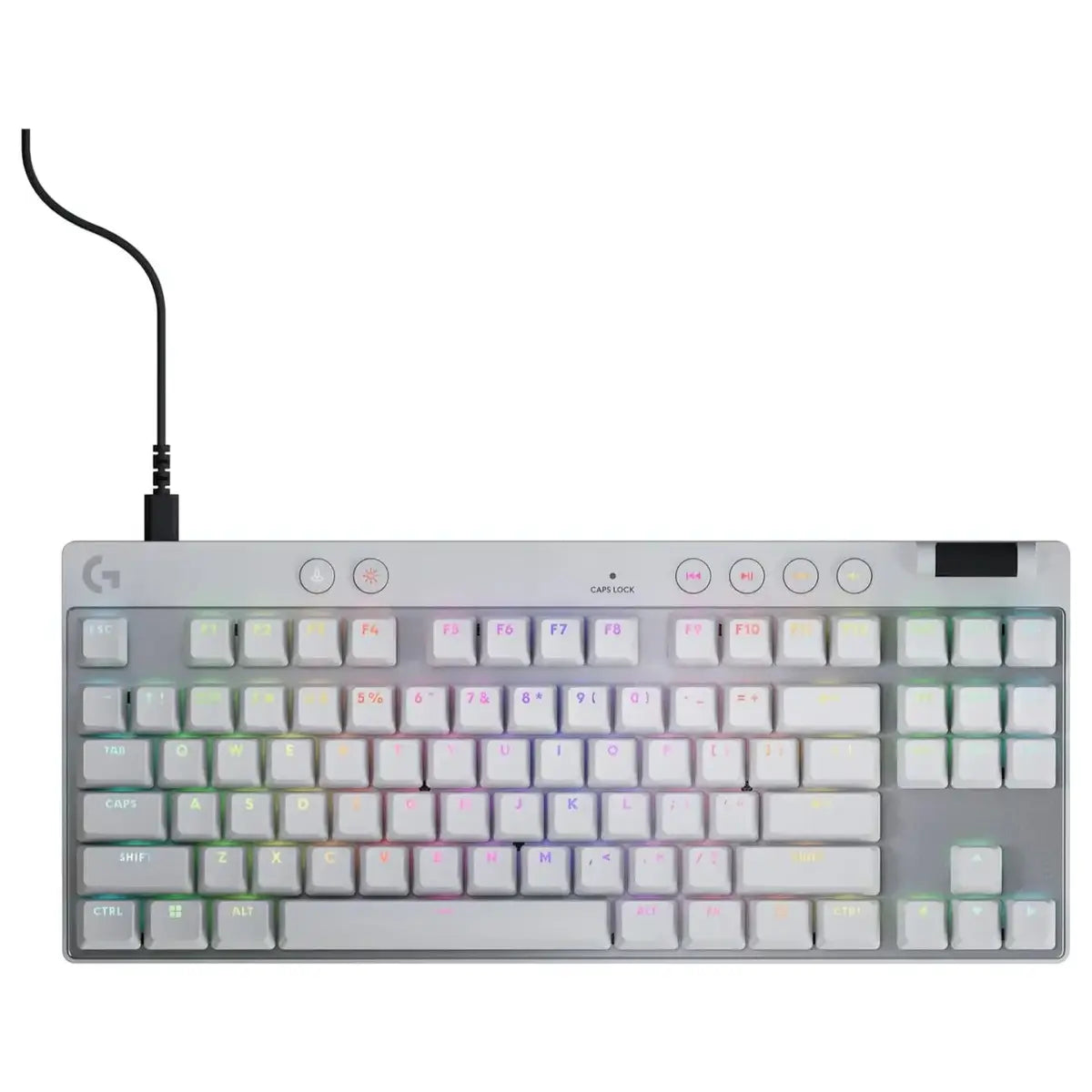 Logitech G Pro X TKL Rapid Tenkeyless Wired Gaming Keyboard, Magnetic Analog Switches, RGB, White 920-012148