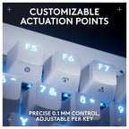 Logitech G Pro X TKL Rapid Tenkeyless Wired Gaming Keyboard, Magnetic Analog Switches, RGB, White 920-012148